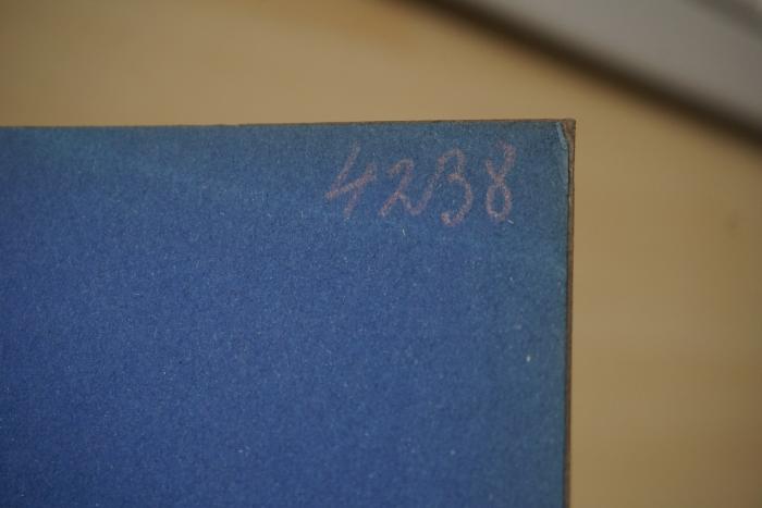 - (Grosse Landesloge der Freimaurer von Deutschland), Von Hand: Exemplarnummer; '4238'. 