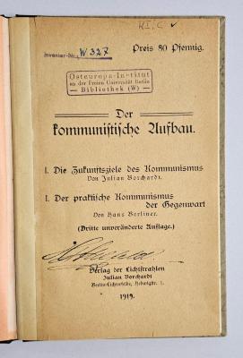 W 327&lt;3&gt; : Der kommunistische Aufbau (1919)