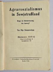W 323 : Agrarsozialismus in Sowjetrußland (ca. 1920)