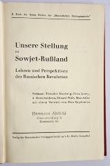 W 326 : Unsere Stellung zu Sowjet-Rußland (1931)