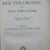 VIII 31 g 1. 4.Ex.: Geschichte der Philosophie. I. Band: Altertum und Mittelalter (1927)