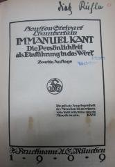 VIII 526 b: Immanuel Kant : Die Persönlichkeit als Einführung in das Werk (1909)