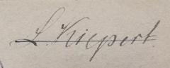- (Kiepert, L.), Von Hand: Autogramm; 'L. Kiepert.'. 