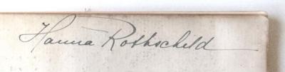 - (Rothschild, Hanna), Von Hand: Autogramm; 'Hanna Rothschild'. 
