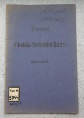 Kps H 5054 : Statut des Eisenbahn-Sterbecassen-Vereins zu Hannover (1885)