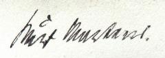 - (Martens[?], Kurt), Von Hand: Autogramm; 'Kurt Martens[?]'. 