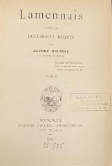 43/414 Bd. 2 : Lamennais d'après des documents inédits (1892)