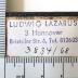 - (Lazarus, Ludwig), Etikett: Name, Ortsangabe; 'LUDWIG LAZARUS / 3 Hannover / Bristoler Str. 6, tel. 812603 / [hs. ergänzt] 3834/68'. 
