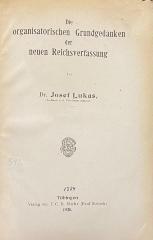 00/11090 : Die organisatorischen Grundgedanken der neuen Reichsverfassung  (1920)