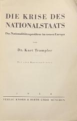 00/7277 : Die Krise des Nationalstaats : das Nationalitätenproblem im neuen Europa (1932)