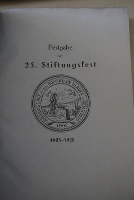 1936 A 14038 : Festgabe zum 25. Stiftungsfest: Johannis-Loge zu den Romeriken Bergen in Remscheid, 1903-1928
 (1928)