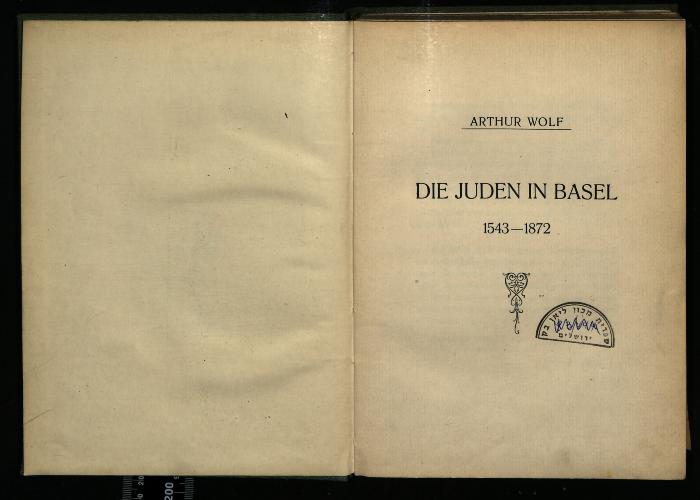 JUD III J 4469 : Die Juden in Basel 1543–1872

