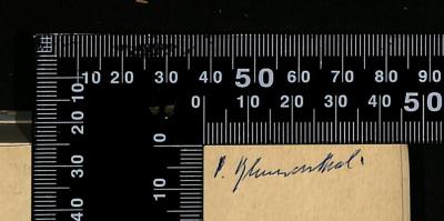 - (Blumenthal, Ernst), Von Hand: Signatur; 'P. Blumenthal'. 