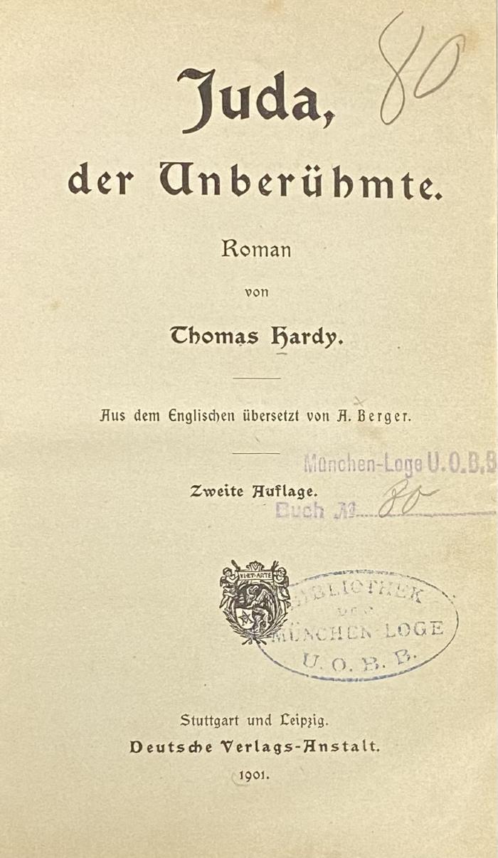 00/4014 : Juda, der Unberühmte : Roman (1901)