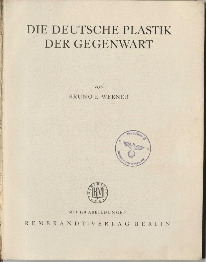 Z-1737 : Die deutsche Plastik der Gegenwart (1940)