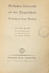 00/11307 : Geschichts-Unterricht an der Hauptschule : Beiträge zu seiner Methode (1932)