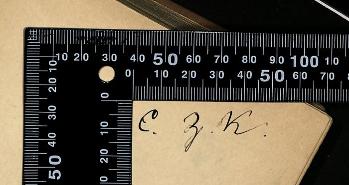 -, Von Hand: Notiz; 'C. Z. K.'