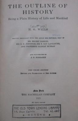 Aa 1396 c: The outline of history : being a plain history of life and mankind (1923)