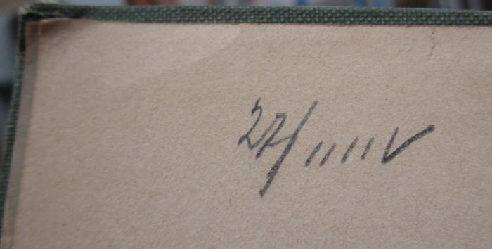 Aa 1349 bb: Die Geschichte in tabellarischer Übersicht : Ein Hülfsbuch für den Geschichtsunterricht (1911);- (unbekannt), Von Hand: Nummer; '27/IIIIV'. 