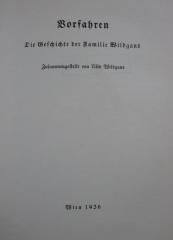 Aa 437 2.Ex.: Vorfahren : Die Geschichte der Familie Wildgans (1936)
