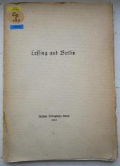 Cg 134 3.Ex.: Lessing und Berlin (1929)