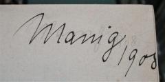 - (Manig, [...]), Von Hand: Name, Datum; 'Manig / 1908'. 