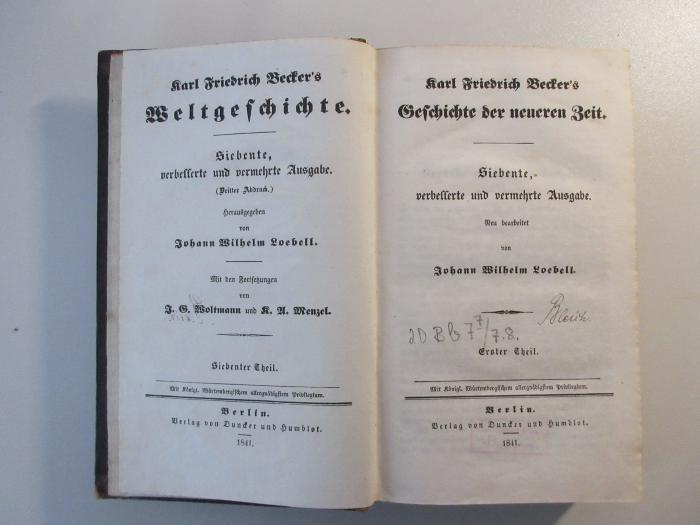 20 Bb 7&lt;7&gt; : Geschichte der Neueren Zeit. (1841)