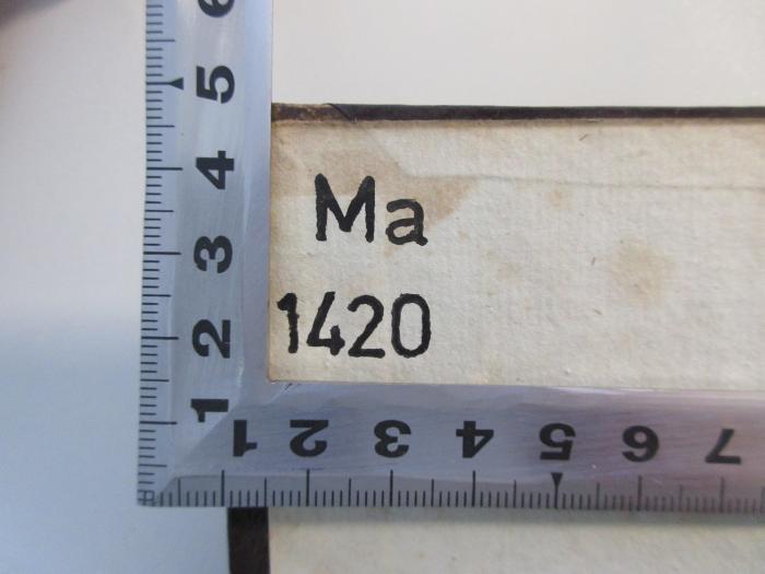 -, Stempel: Signatur; 'Ma 1420'