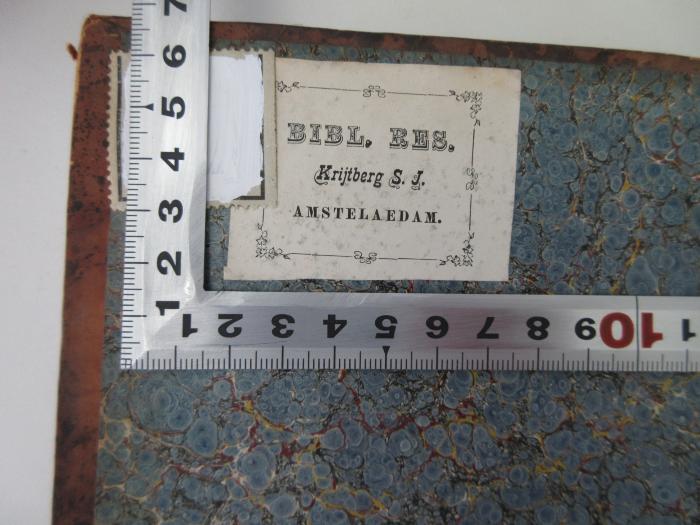 - (Bibliotheek Res.Krijtberg S J. Amstelaedam), Etikett: Exlibris; 'Bibl. Res.Krijtberg S J. Amstelaedam'.  (Prototyp)