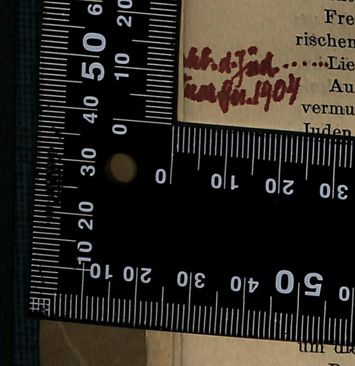 -, Von Hand: Name; 'Abt. d. jüdisch... 1904'