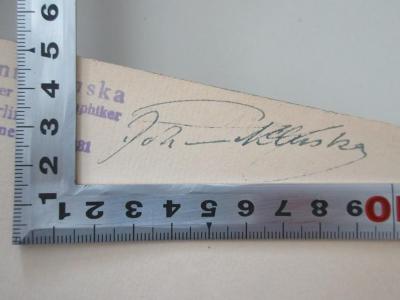 - (Kluska, Johann), Von Hand: Name; 'Johann Kluska'. 