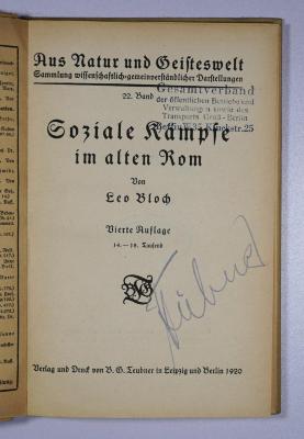 SA 271&lt;4&gt; : Soziale Kämpfe im alten Rom. (1920)