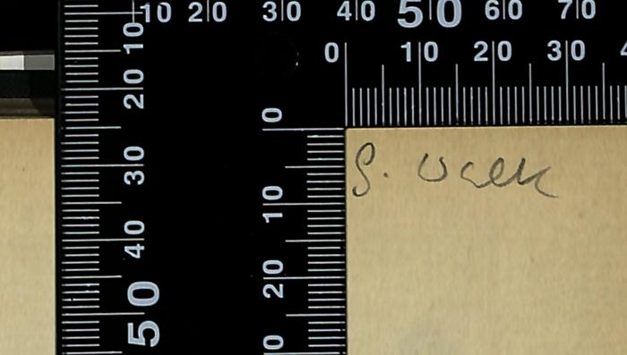 -, Von Hand: Name; 'S. Ucen'