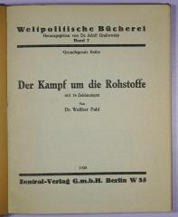SA 525 : Der Kampf um die Rohstoffe. (1928)