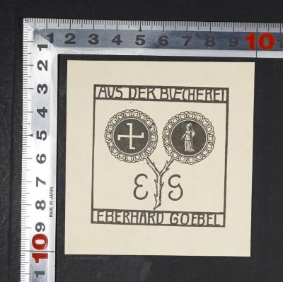 R 22 Men : Neue Staatslehre (1903);- (Goebel, Eberhard), Etikett: Exlibris; 'Aus der Buecherei Eberhard Goebel
EG'. 