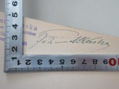 - (Kluska, Johann), Von Hand: Name; 'Johann Kluska'. 