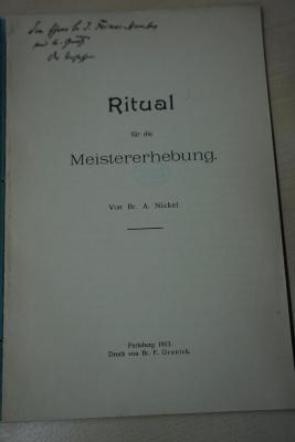 1936 A 319 : Ritual für die Meistererhebung (1913)