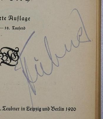 SA 271&lt;4&gt; : Soziale Kämpfe im alten Rom. (1920);- (Hübner, [?]), Von Hand: Autogramm, Name; '[Th] Hübner'. 