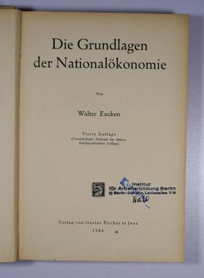 SA 863&lt;4&gt; : Die Grundlagen der Nationalökonomie. (1944)