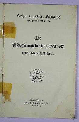 SA 1017 : Die Mißregierung der Konservativen unter Kaiser Wilhelm II. (1909)