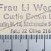 - (Wegner, Li), Stempel: Name, Ortsangabe; 'Frau Li Wegner / Curtis Brown Ltd. / Berlin W. 15, Sächsische Str. 10/11 / Tel.: J2 Oliva 2181'. 