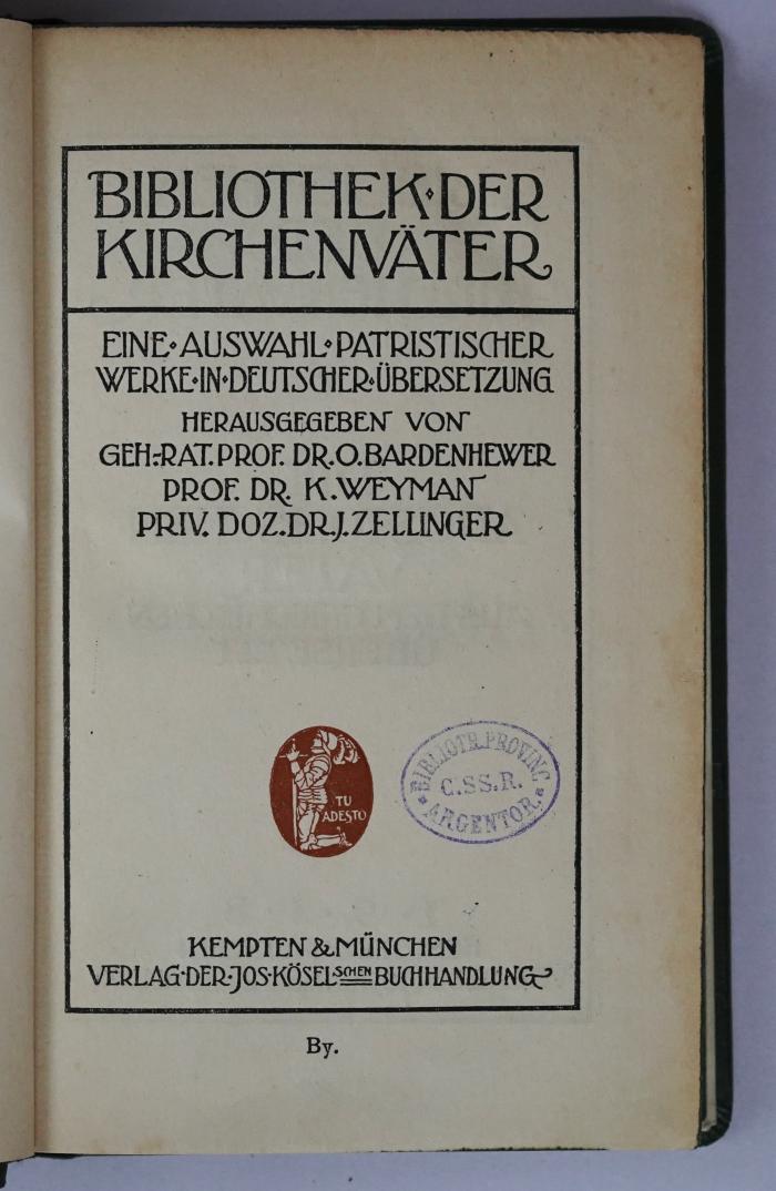 BO 1160 B582-1,35+3 : Die apostolischen Väter (1918)