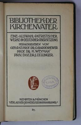BO 1160 B582-1,35+3 : Die apostolischen Väter (1918)