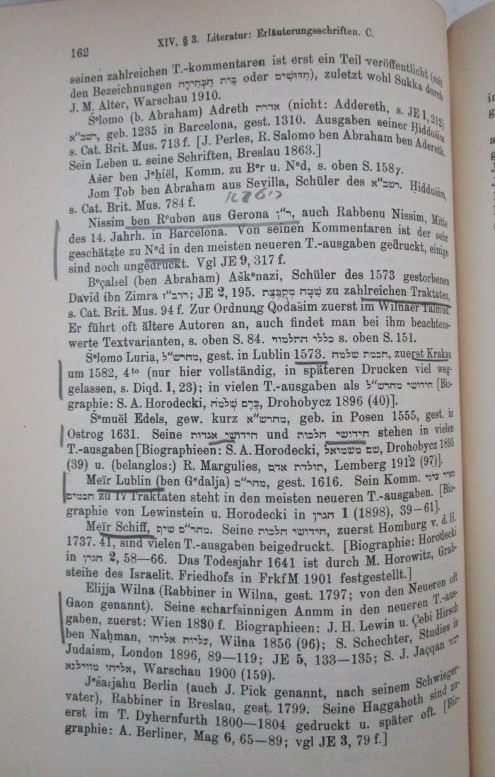 I 6672 e 2.Ex.: Einleitung in Talmud und Midras̆ (1930);- (unbekannt), Von Hand: Annotation. 