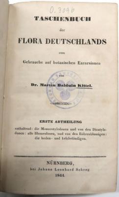 O.3096 (1) : Taschenbuch der Flora Deutschlands zum Gebrauche auf botanischen Excursionen. Erste Abtheilung (1844)