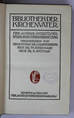 BO 1160 B582-1,32+3 : Des heiligen Kirchenlehrers Ambrosius von Mailand Pflichtenlehre und ausgewählte kleinere Schriften (1917)