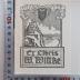 - (Wittke, W.), Etikett: Exlibris, Wappen, Name, Abbildung; 'Ex libris
W. Wittke'.  (Prototyp)