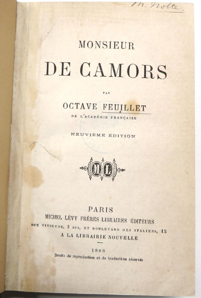 1/151 : Monsieur de Camors (1868)