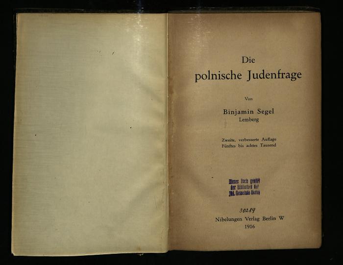 JUD III B 621 : Die polnische Judenfrage (1916)