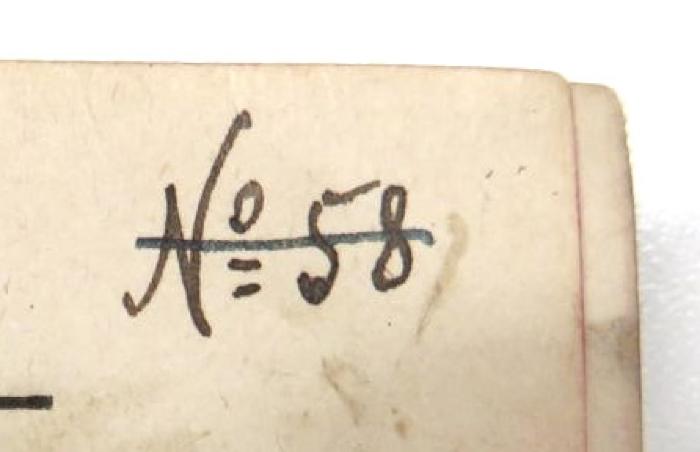 - (unbekannt), Von Hand: Name; 'No 58'. 